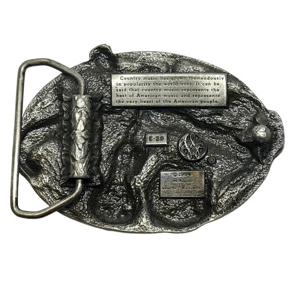 1984 Country Music Belt Buckle Banjo Fiddle Siskiyou E-29 USA Vintage - Picture 3 of 5